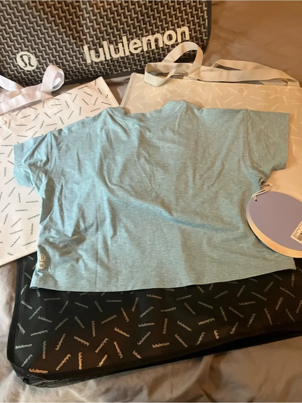 NWT Lululemon x Madhappy Cates Tee, Sz 4, Heathered Cirrus Blue